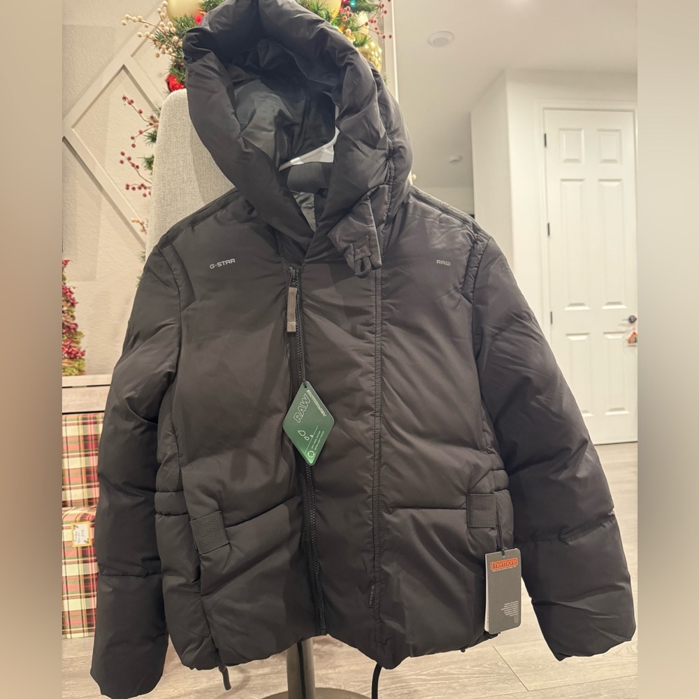 G-Star Black Hooded Puffer Jacket